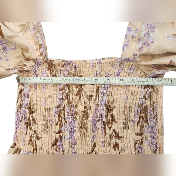 NWT House of Harlow 1960 Floral Linen Blend Midi Dress Size Small - Picture 5 of 11